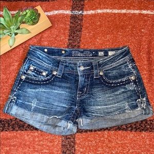 Miss Me dark wash denim shorts